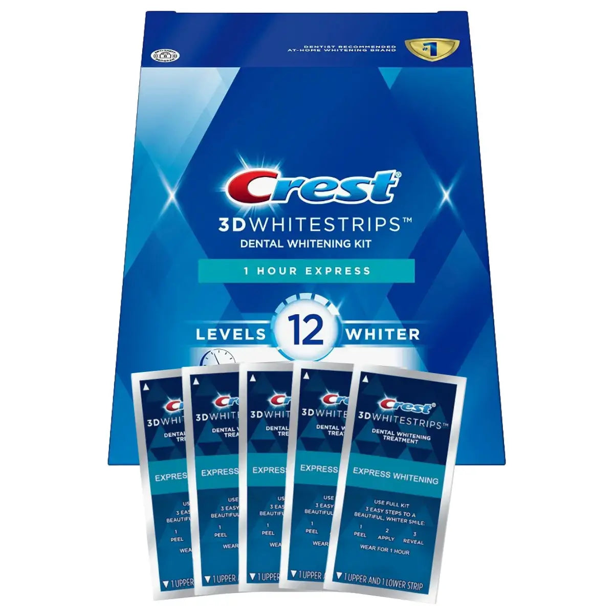 Whitening strips Crest 1 Hour Express 12 Levels Whiter Whitestrips