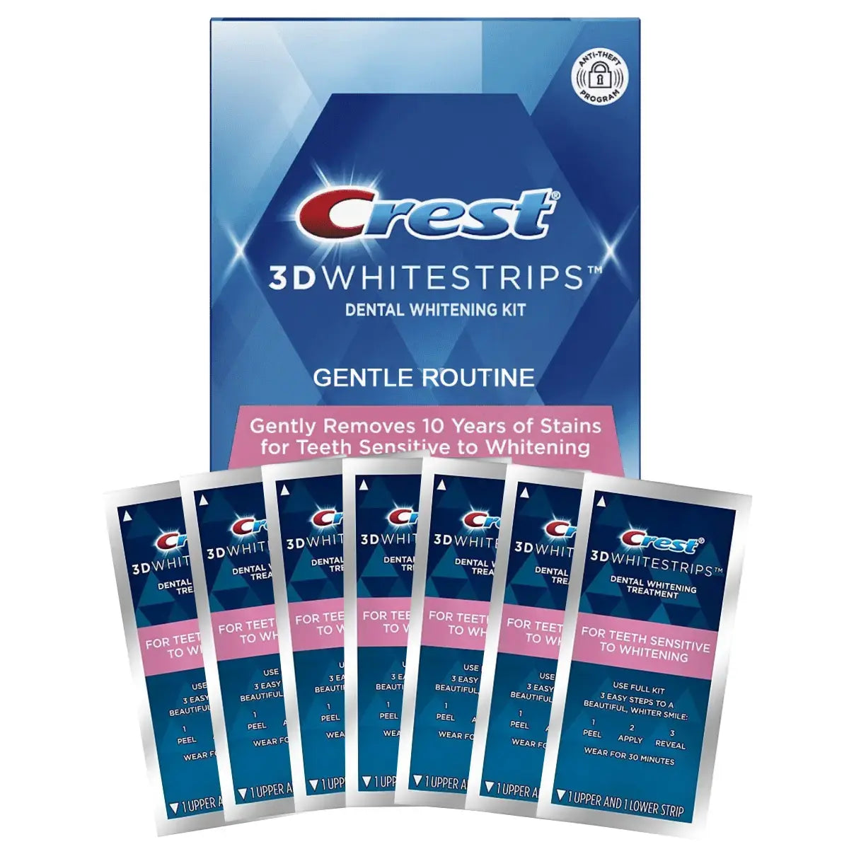 Whitening Strips Crest 3D White Gentle Routine