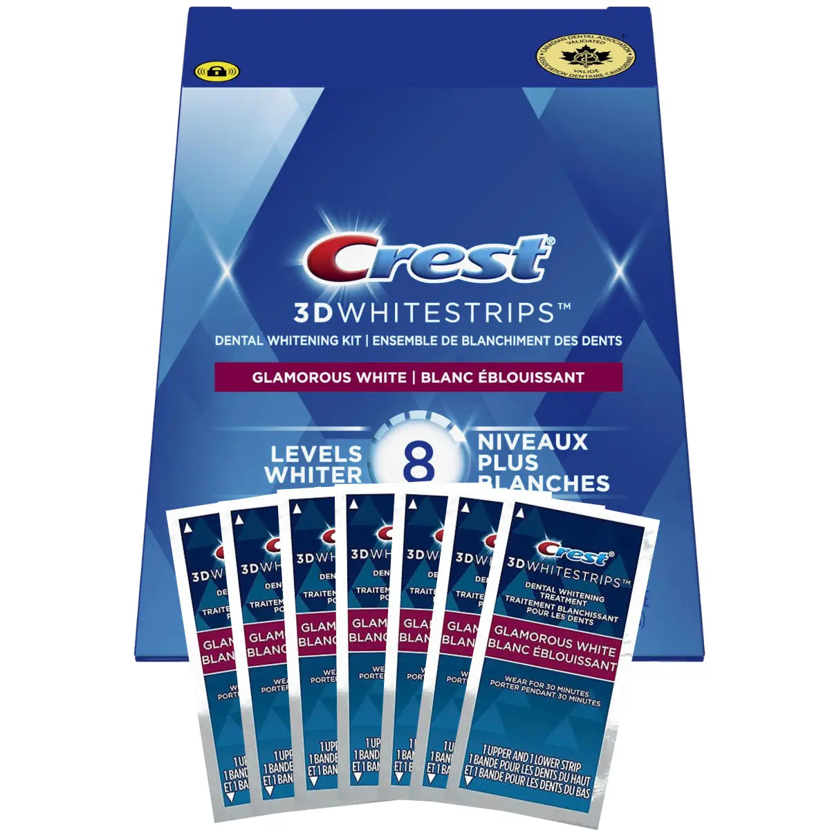 Whitening strips Crest Glamorous White 8 Levels Whiter