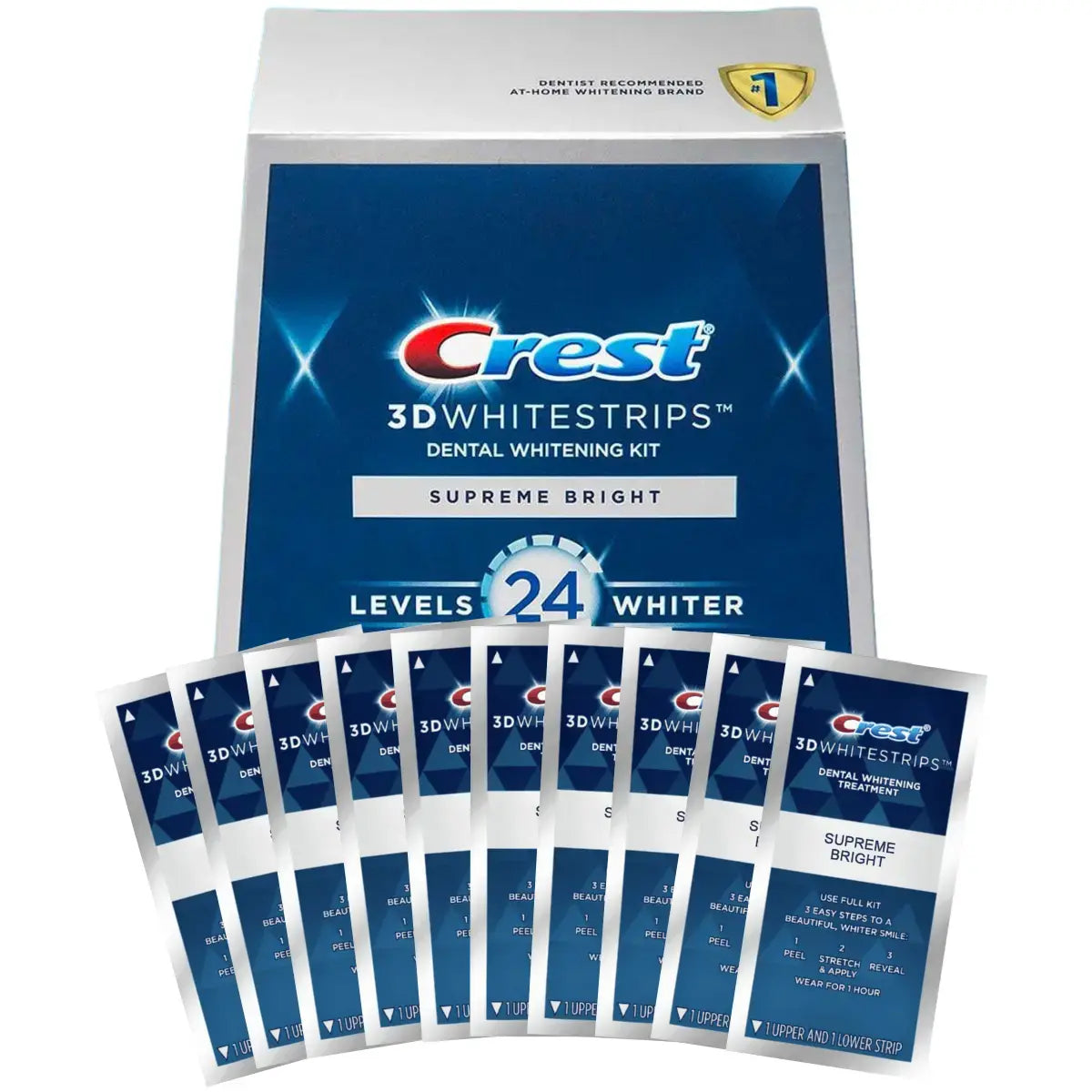 Whitening Strips Crest Supreme Bright 24 Whitestrips