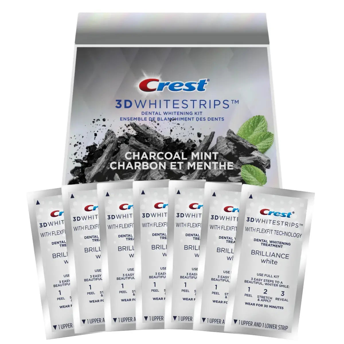 Whitening strips Crest Brilliance White Charcoal Mint Whitestrips