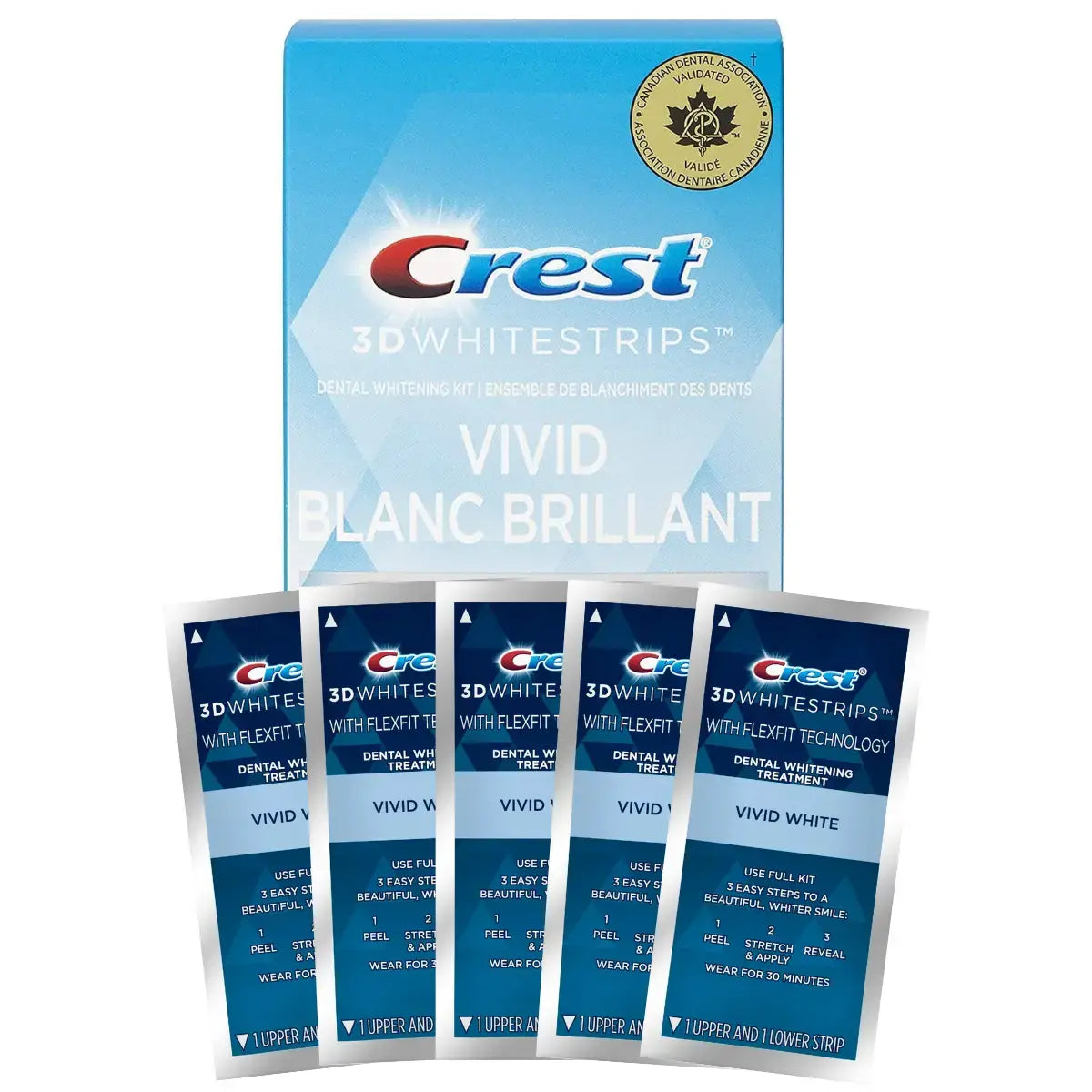 Whitening strips Crest Vivid Blanc Brillant Whitestrips