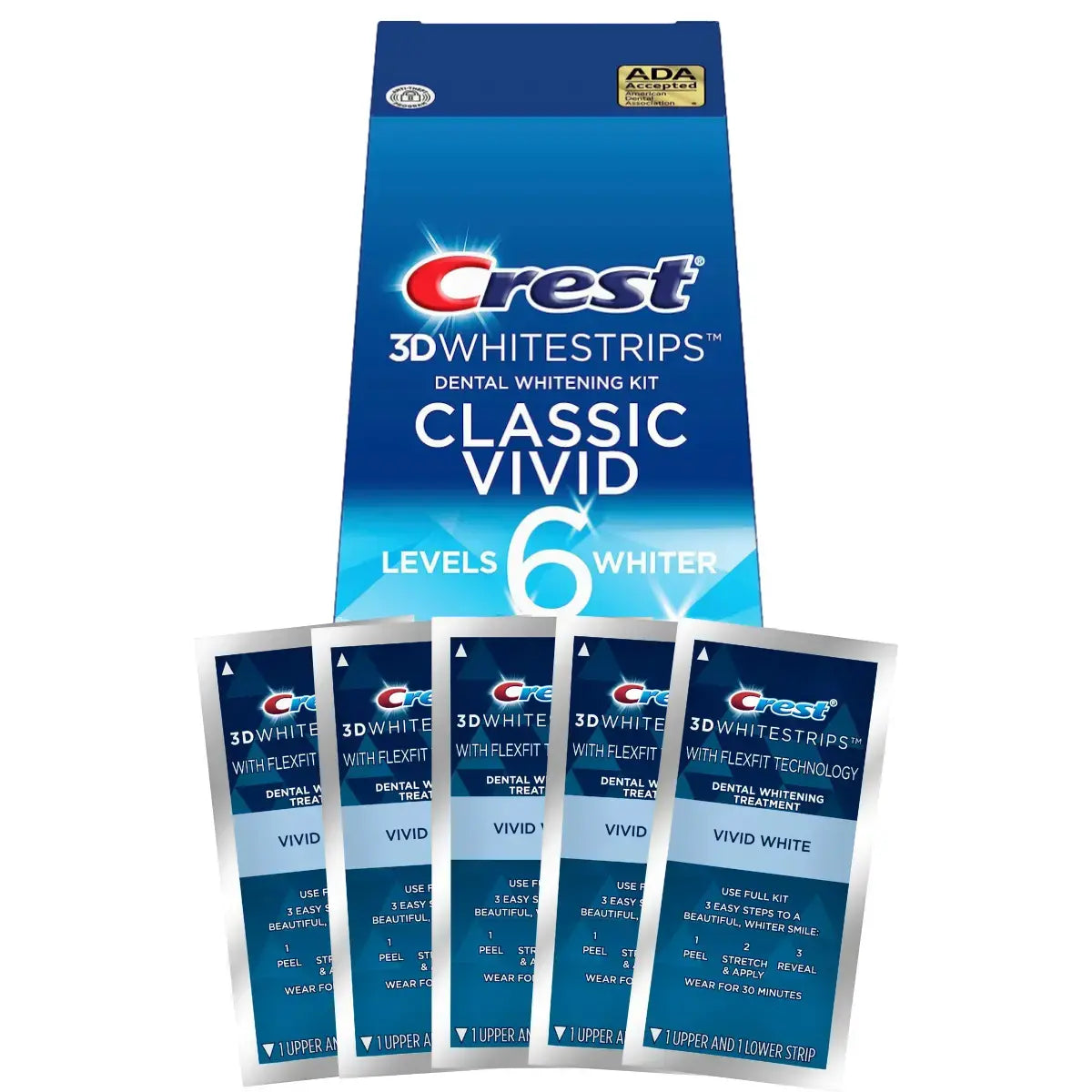 Whitening strips Crest Classic Vivid 6 Levels Whiter Whitestrips